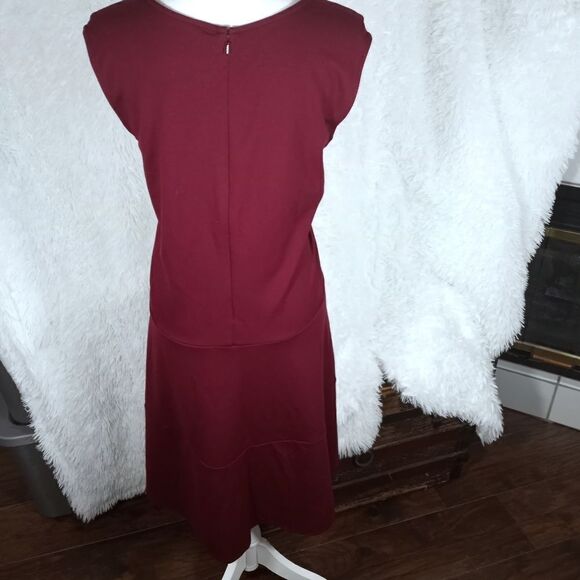 LAND'S END BURGUNDY DRESS SZ.24W EUC - Picture 6 of 9